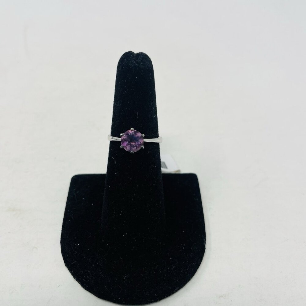 Shop LC Purple Fluorite Size 6 Platinum Over Sterling Silver Solitaire Ring 5109